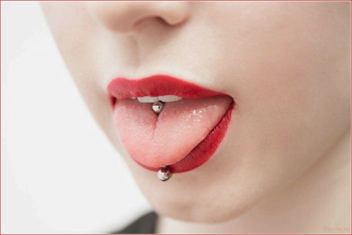 пирсинг, языке, девушки, признак, легкомыслия